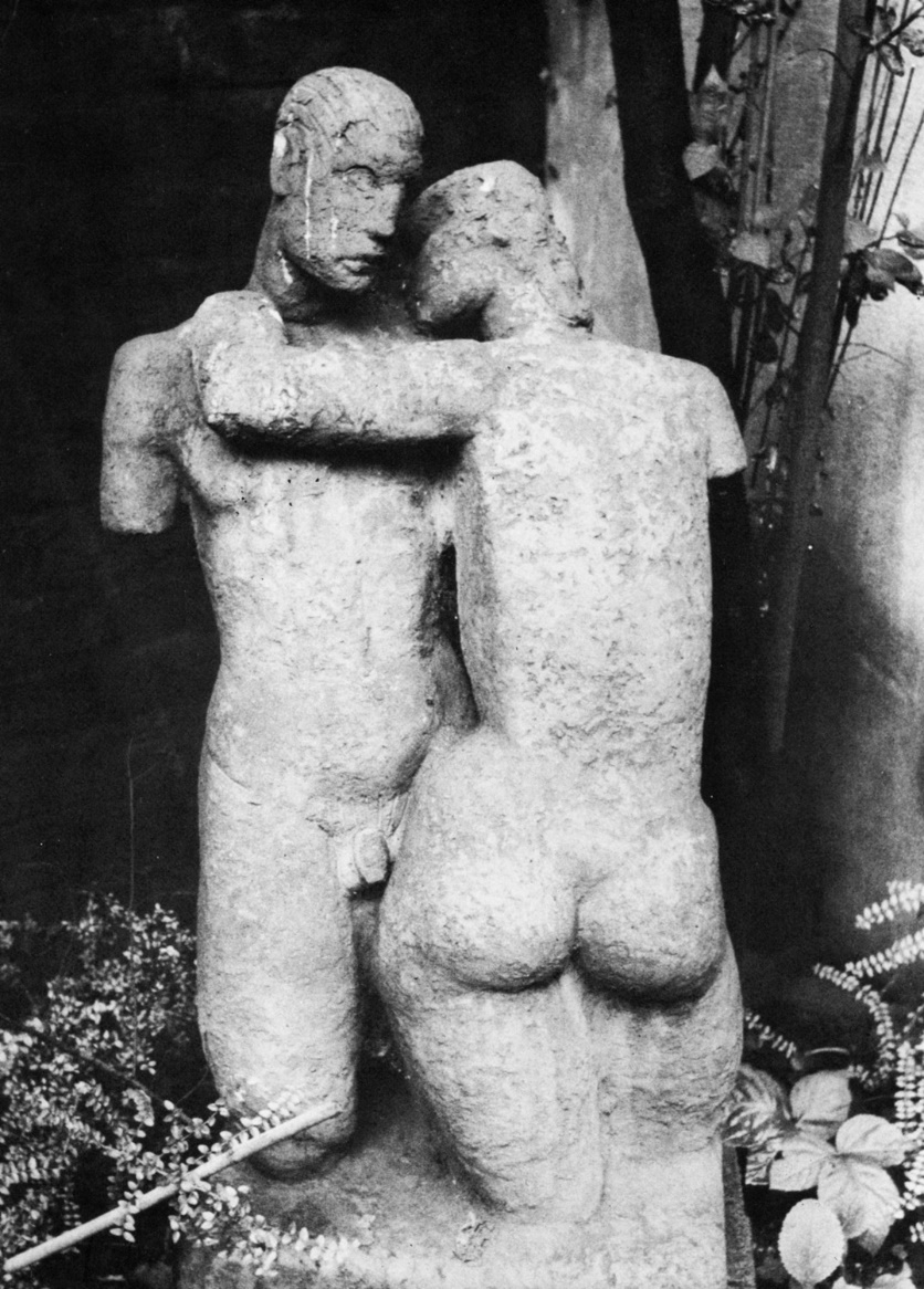 Lovers (terracotta) by Siegfried Charoux, 1935