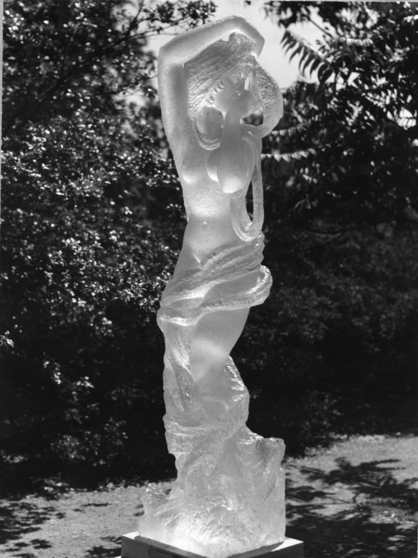 Arthur Fleischmann, Lot’s Wife (perspex) c.1957, shown at LCC open air sculpture exhibition, Holland Park 1957.