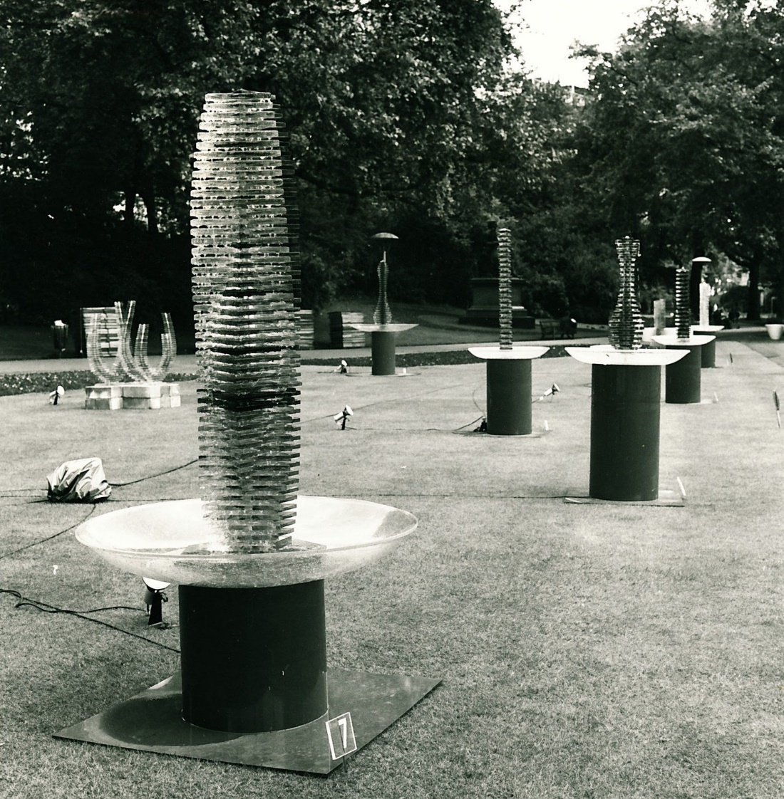 Exhibition of Arthur Fleischmann’s Water Sculptures in the Victoria Embankment Gardens, Westminster Fetival 1973.