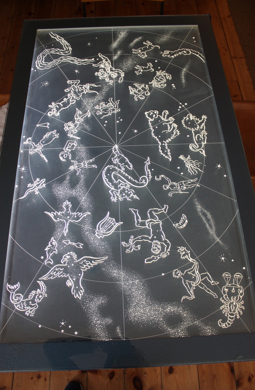 Arthur Fleischmann, perspex table top with Signs of the Zodiac , 1953.